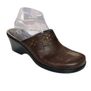 Clarks Leather Mules Shoes Brown